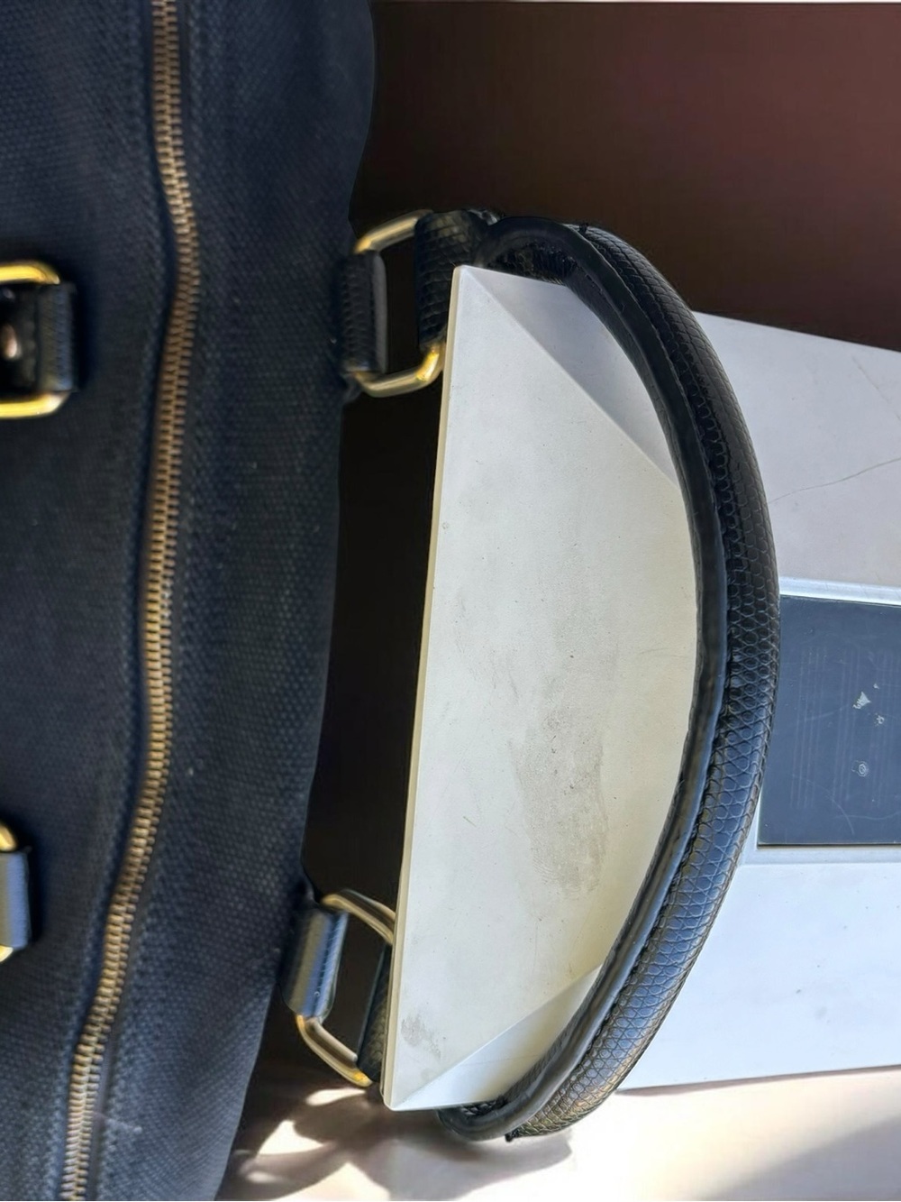 Victoria's Secret Black Canvas Weekend Travel Duffel Bag - Picture 8 of 16